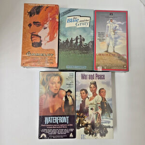 Lot Of 5 Sealed Academy Award VHS Movies Camelot War Peace Lawrence Of Arabia +